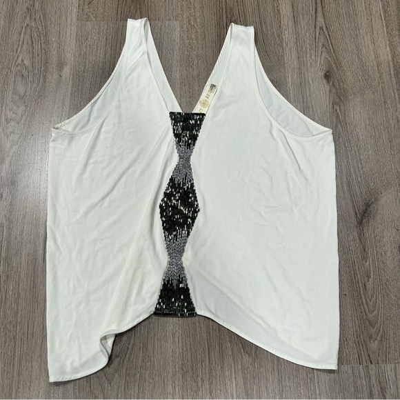 RAMY BROOK white beaded tank top E12 - Picture 1 of 7